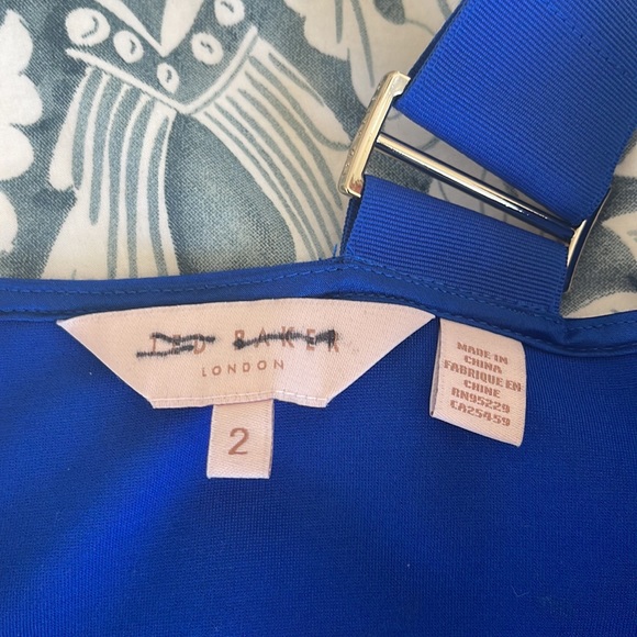 TED BAKER CHARLII BLUE BODYCON JERSEY SHEATH MIDI DRESS SZ US 6 OR TED SZ 2 S - Picture 11 of 12